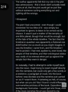 Wrote himself back into the plot