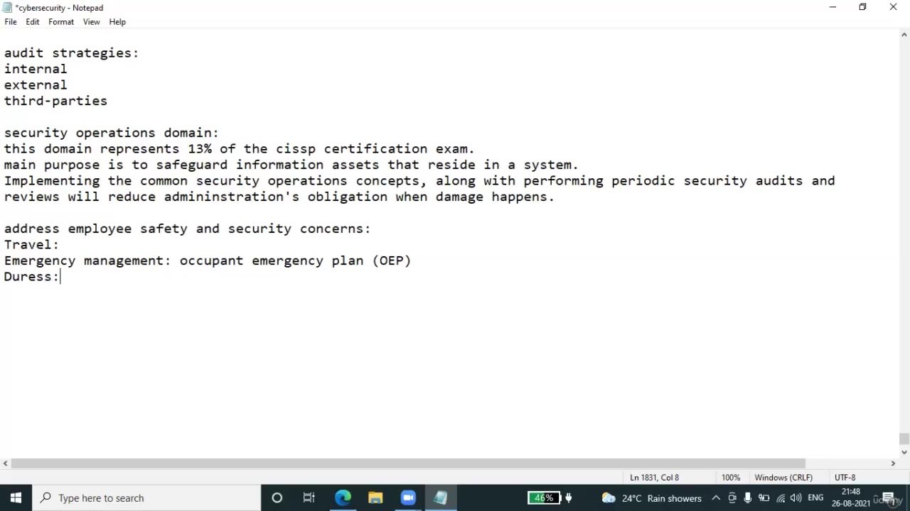 Udemy- Certified Information Systems Security Professional (CISSP) 2021