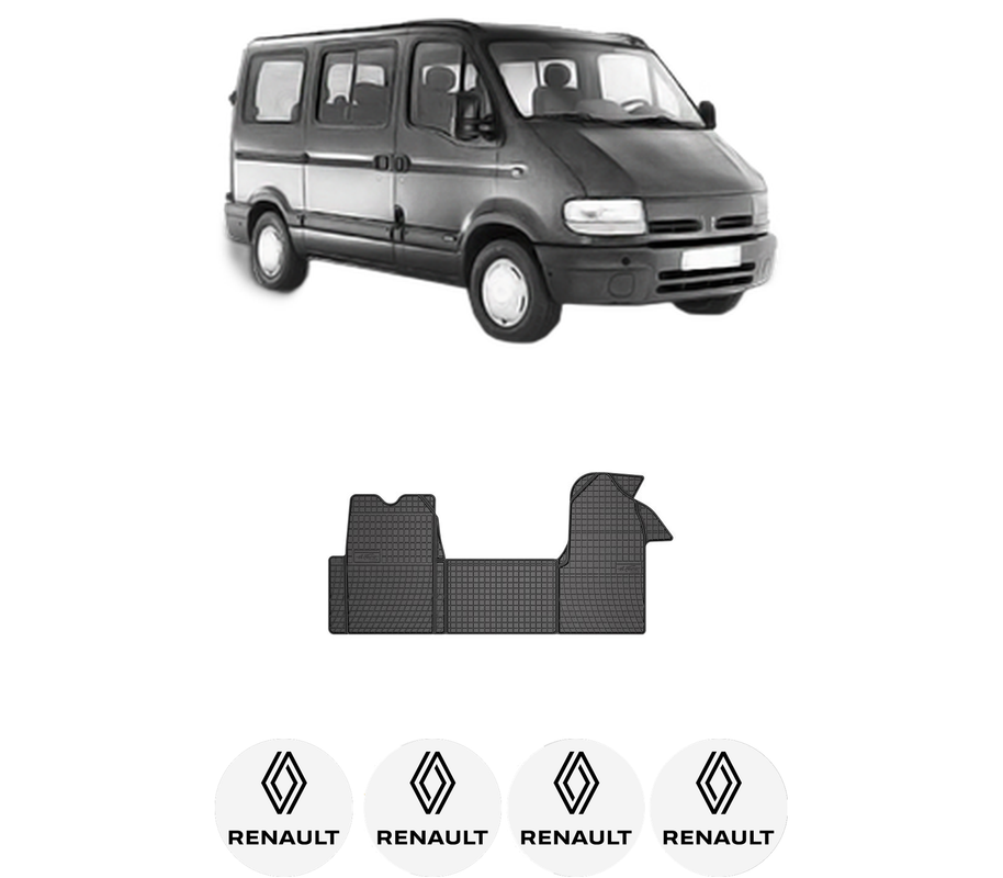 Set covorase presuri RENAULT MASTER II Bus (JD) din 1997-2010, auto, din cauciuc thermoplastic, 4 Stickere auto cu RENAULT