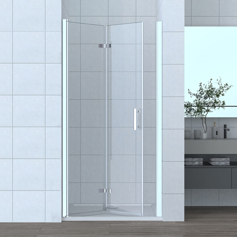 Nischentür Duschtür Duschwand Glaswand Duschabtrennung falt- /drehbar H185cm