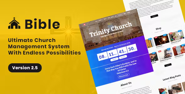 Bible – Church Management System With Shop, Donation, Sermon, Blog, Event, Role, Attendance & More PHP Script