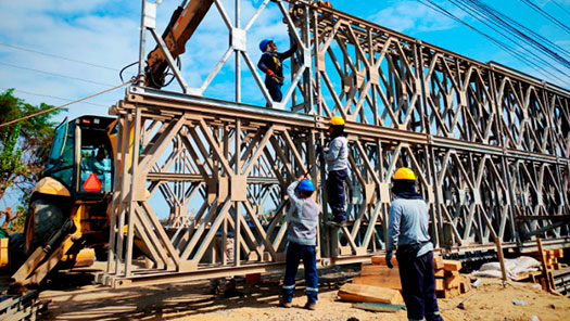 MTC pone en servicio puente modular provisional Coishco para mantener la transitabilidad en la Panamericana Norte