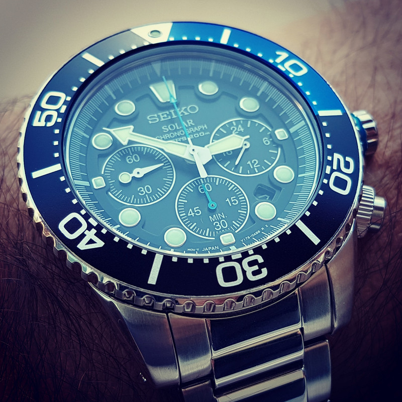 Seiko Solar Daytona Submariner Black  SSC017 200M   (2)