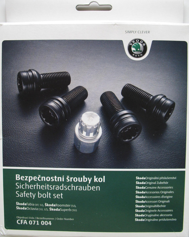 locking wheel bolt Skoda Fabia Mk I (19992007) BRISKODA