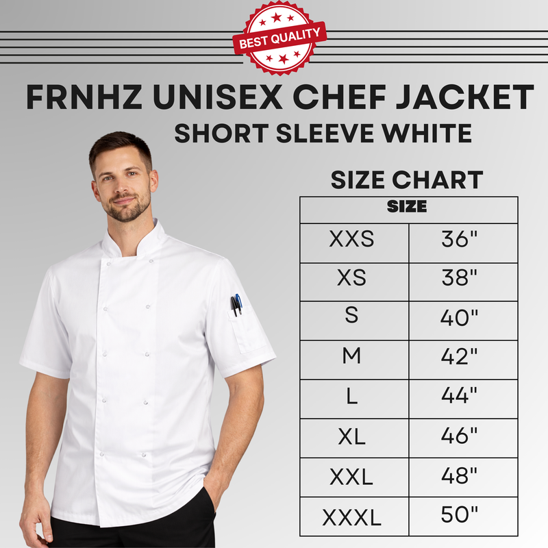 Chef Jacket Size Chart
