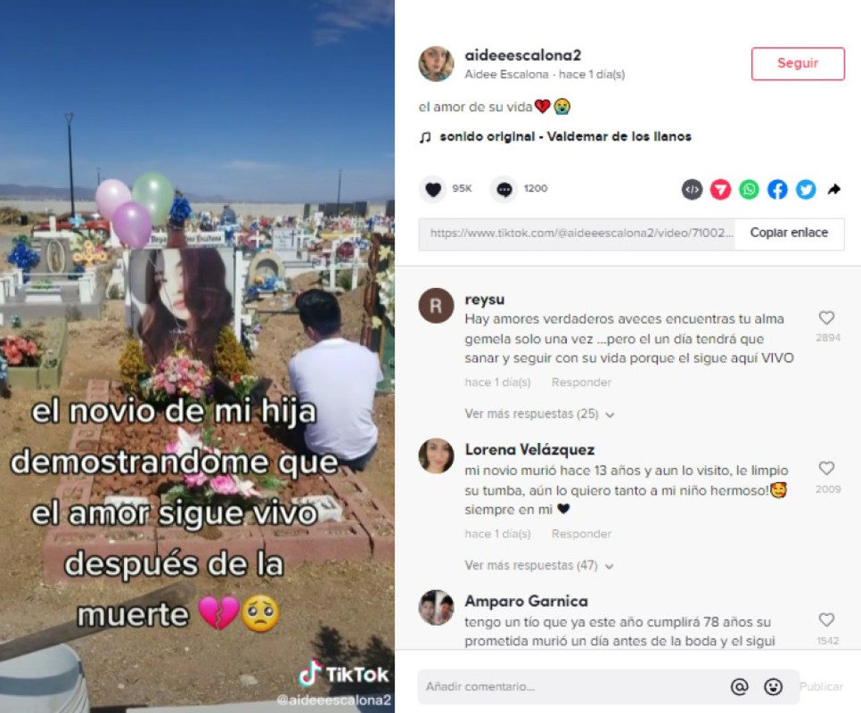 Conmueve al visitar la tumba de su novia fallecida