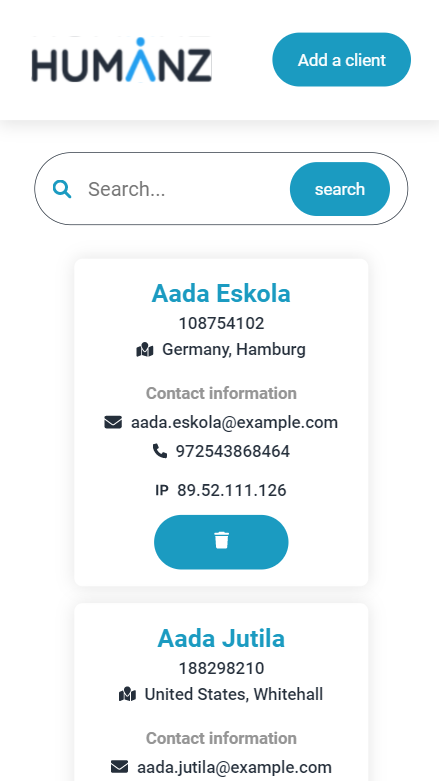 Home page- mobile