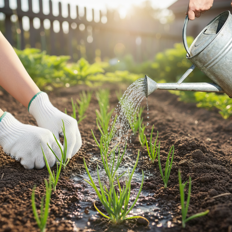 Watering schedule for onions including when to reduce watering near harvest