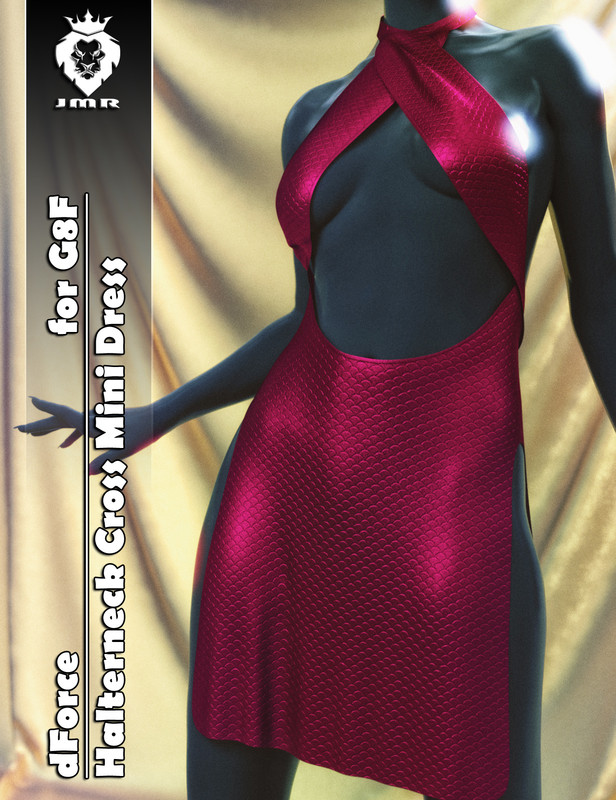 JMR dForce Halterneck Cross Mini Dress for G8F JMR dForce Halterneck Cross Mini Dress for G8F