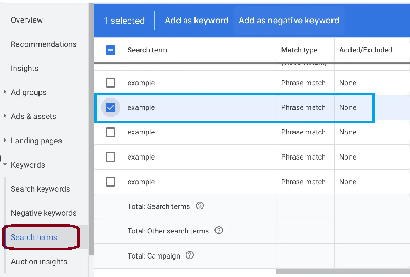 How to Add Negative Keywords in Google Ads