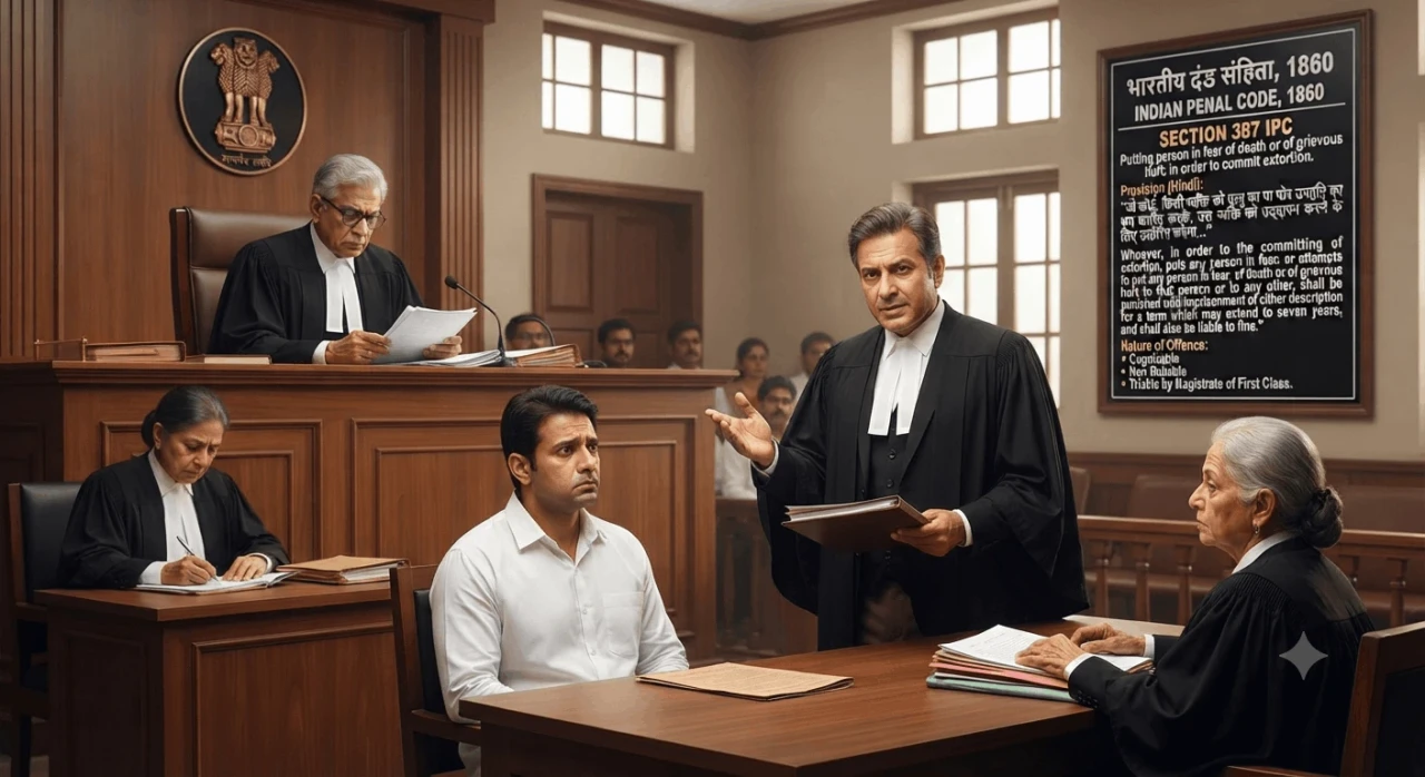 Section 387 IPC: Putting a Person in Fear of Death or Grievous Hurt for Extortion
