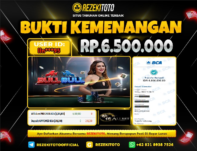 BUKTI KEMENANGAN 13 AGUSTUS 2025  BULL BULL 6 JUTA 