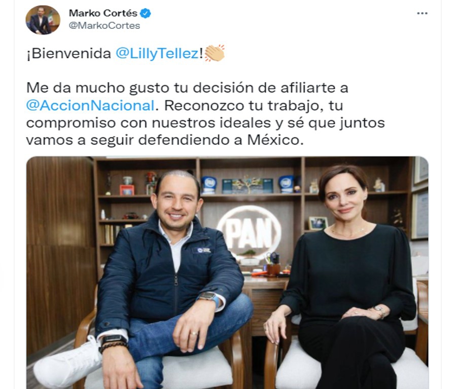 Lilly Téllez se afilia formalmente al PAN tras ser destapada con miras al 2024