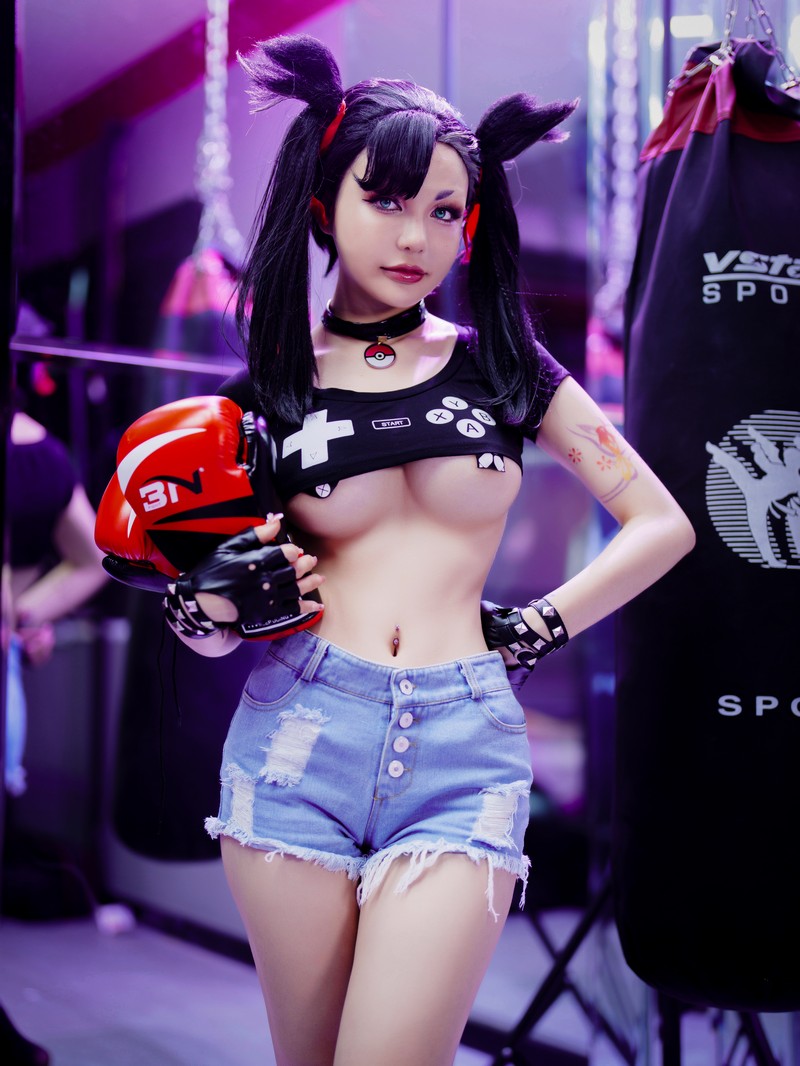 Joyce Lin2x Marnie Game Button Cosplay Pokemon 写真 58P插图