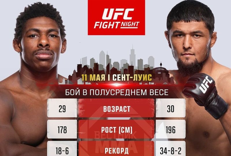 Нурсултан Рузибоев срещу Хоакин Бъкли на UFC on ESPN 56