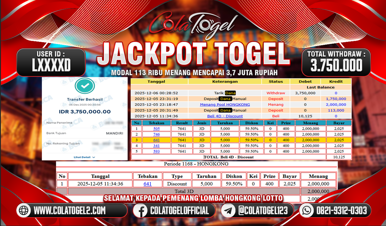 JACKPOT HONGKONG LOTTO!!