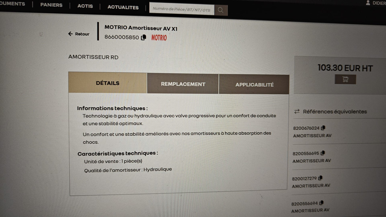 hydraulique clio 3 amortisseur