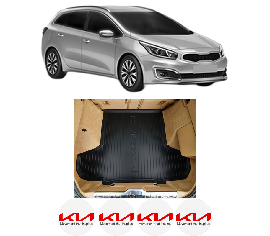 Tavita Portbagaj KIA CEED Sportswagon (CD) din 2018-2022, Protectie Portbagaj Auto, 4x Stickere auto cu KIA