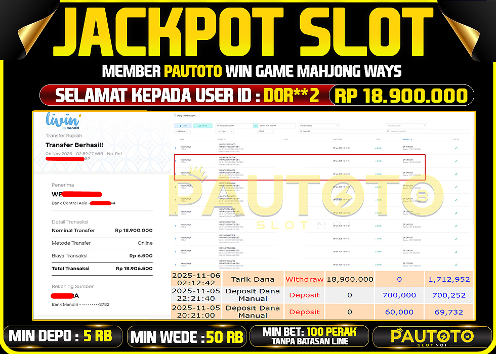 BUKTI JACKPOT LUNAS PAUTOTO