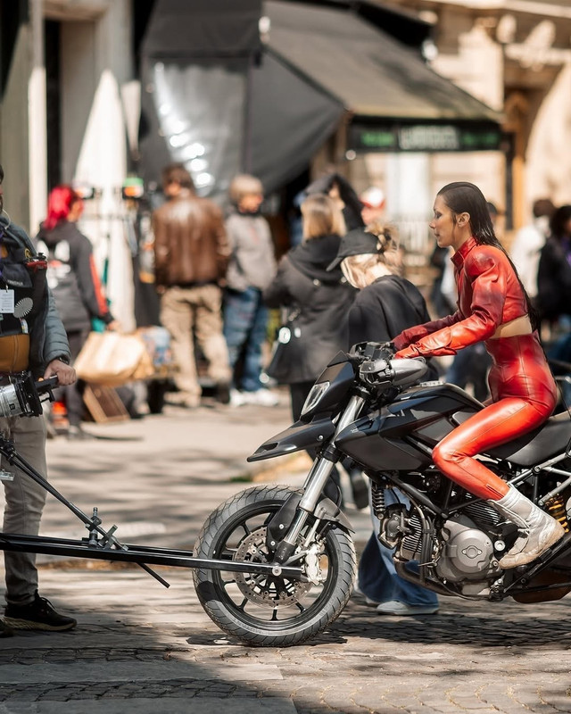 Bella Hadid in Paris filming Ryan Murphy’s “The Beauty”   @backgrid_usa (6)