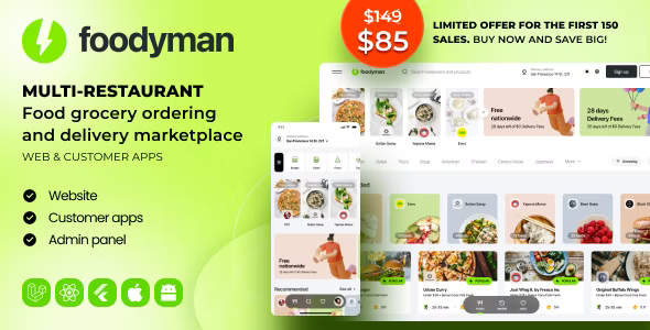 Foodyman – Multi-Restaurant Food and Grocery Apl