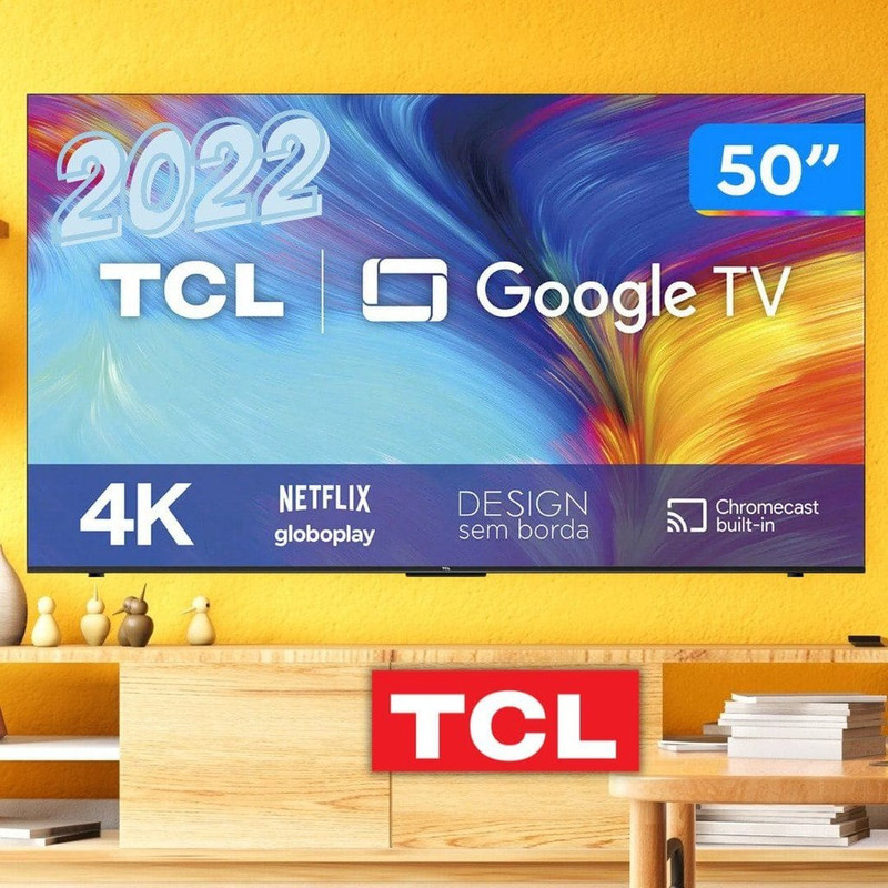 Smart TV 50” 4K LED TCL 50P635 VA Wi-Fi Bluetooth HDR Google Assistente 3 HDMI 1 USB