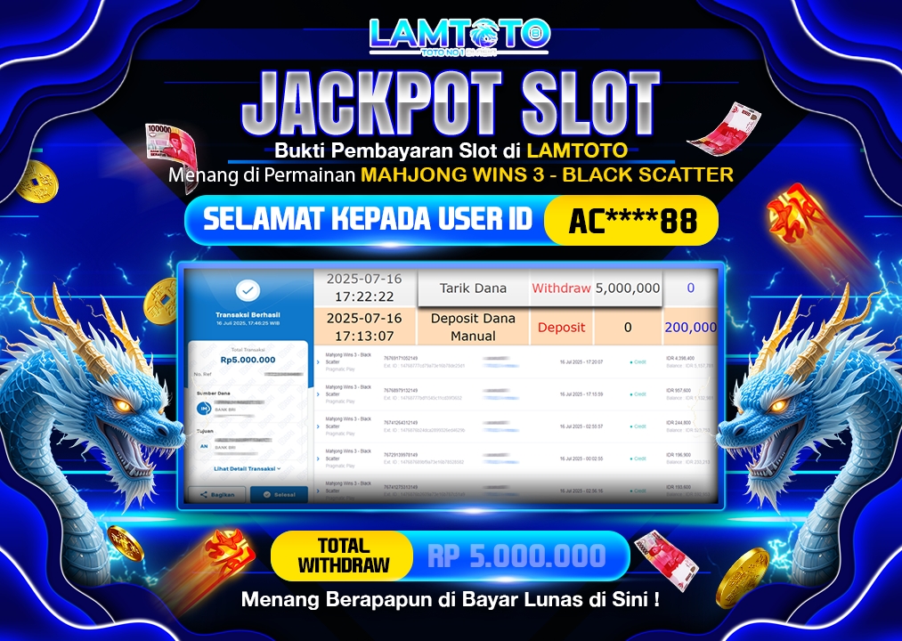 BUKTI JACKPOT LUNAS LAMTOTO