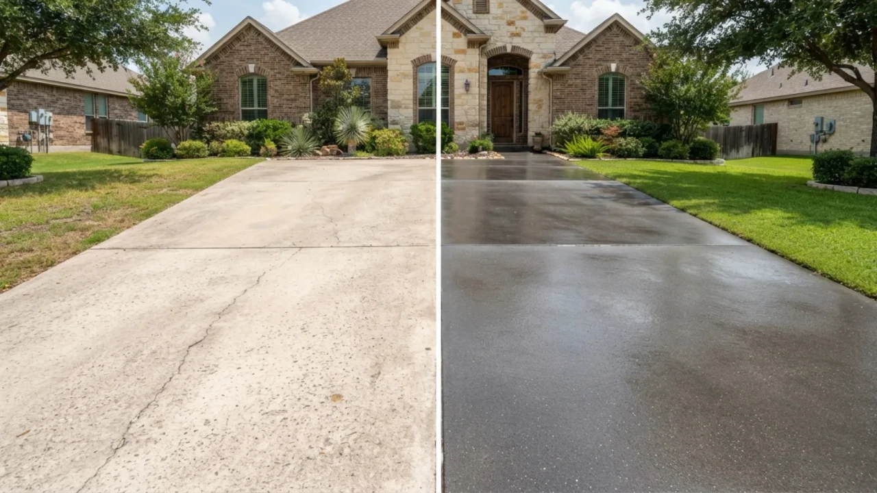 Concrete driveway sealing San Antonio maintenance