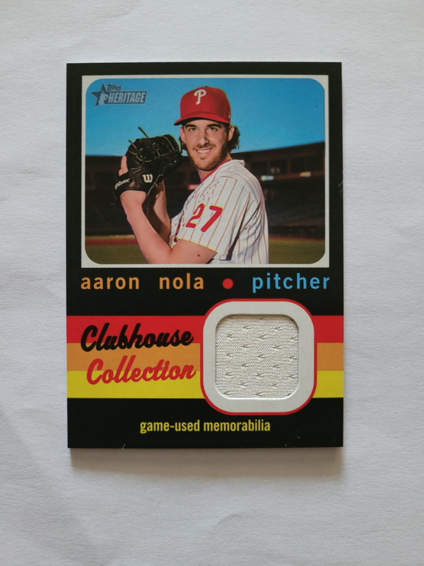 2020 Topps Heritage High Number Clubhouse Collection Relics Aaron Nola-3