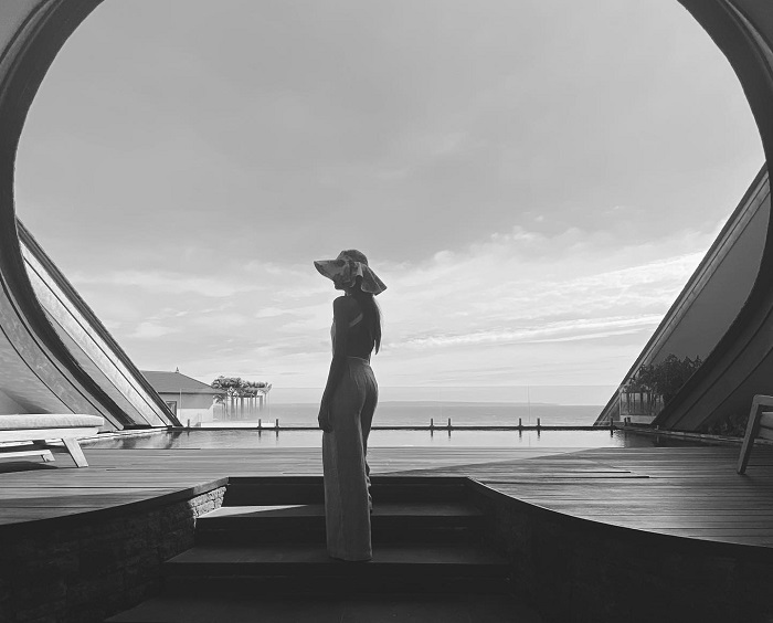 Momen Mikha Tambayong saat menginap di hotel mewah di Como Uma Canggu, Bali.