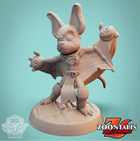 Dice Heads – Bat Wizard and Bat Barbarian – 3D Print Model Dice Heads – Bat Wizard and Bat Barbarian – 3D Print Model