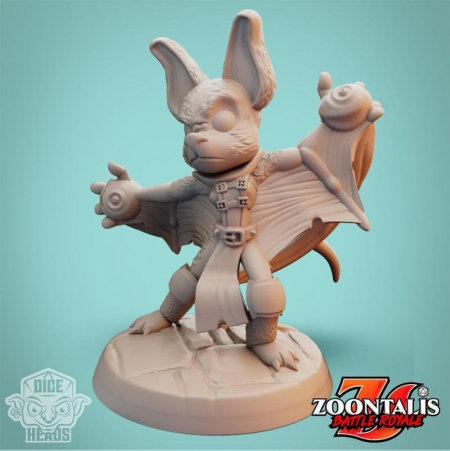 Dice Heads – Bat Wizard and Bat Barbarian – 3D Print Model