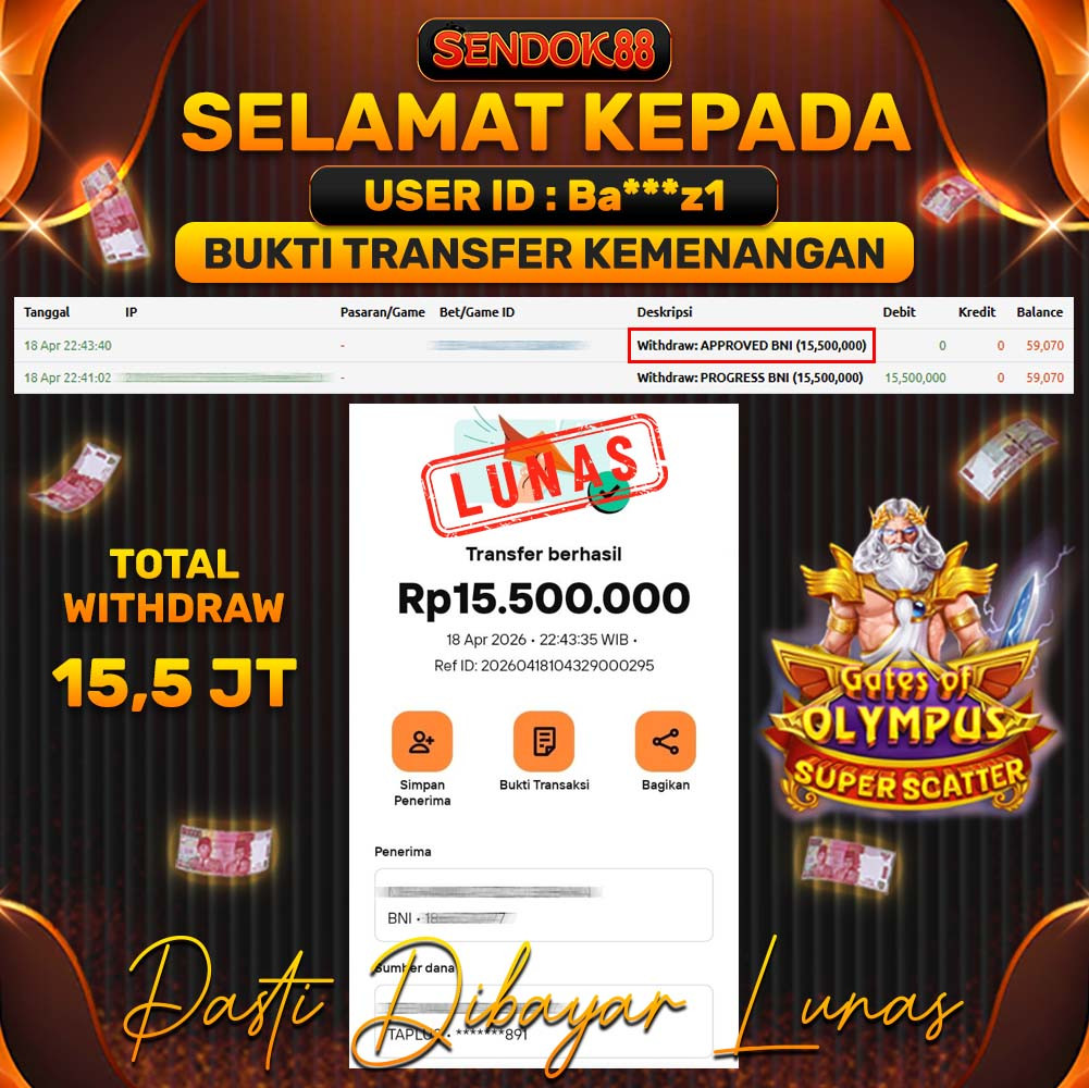 SENDOK88 JEPE! GATES OF OLYMPUS SUPER SCATTER Rp 15.500.000,- LUNAS!