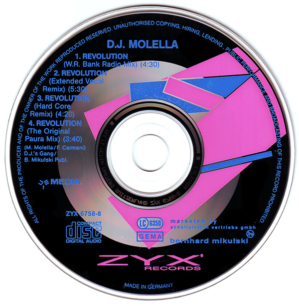 31/10/2023 - DJ Molella – Revolution (CD, Maxi-Single)(ZYX Records – ZYX 6758-8)  1992 R-1138214-1329645119