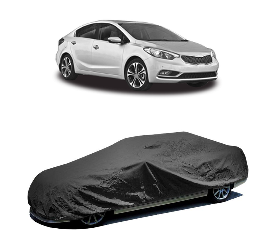 Husa tip prelata auto pentru KIA CERATO III Saloon (YD) 2013 - 2017,culoare negru, material textil impermeabil, rezistanta la intemperii praf UV, CARPASSION Husa Protectie