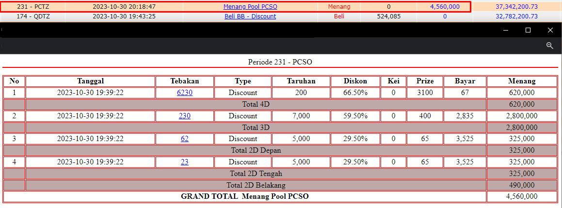 Bukti JP slot hari ini