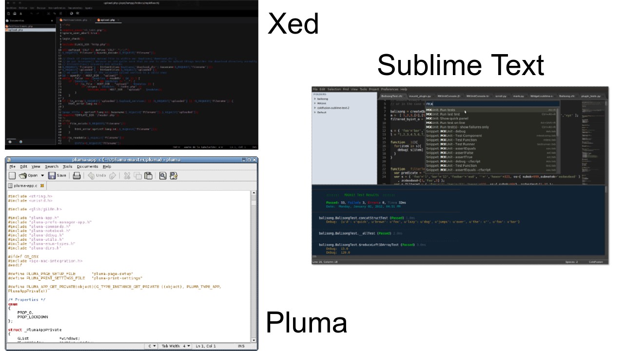 Xed-Pluma-Sublime-Text-Editor-Linux-confronto