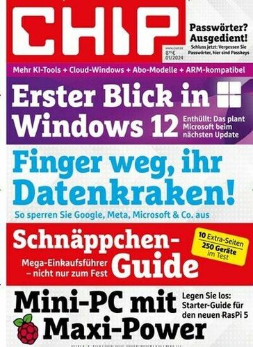 Chip Computermagazin No 01 Januar 2024
Chip Computermagazin No 01 Januar 2024