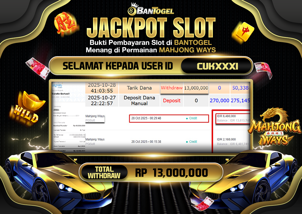BUKTI JACKPOT LUNAS BANTOGEL