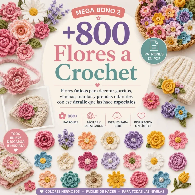 +800 Flores a Crochet