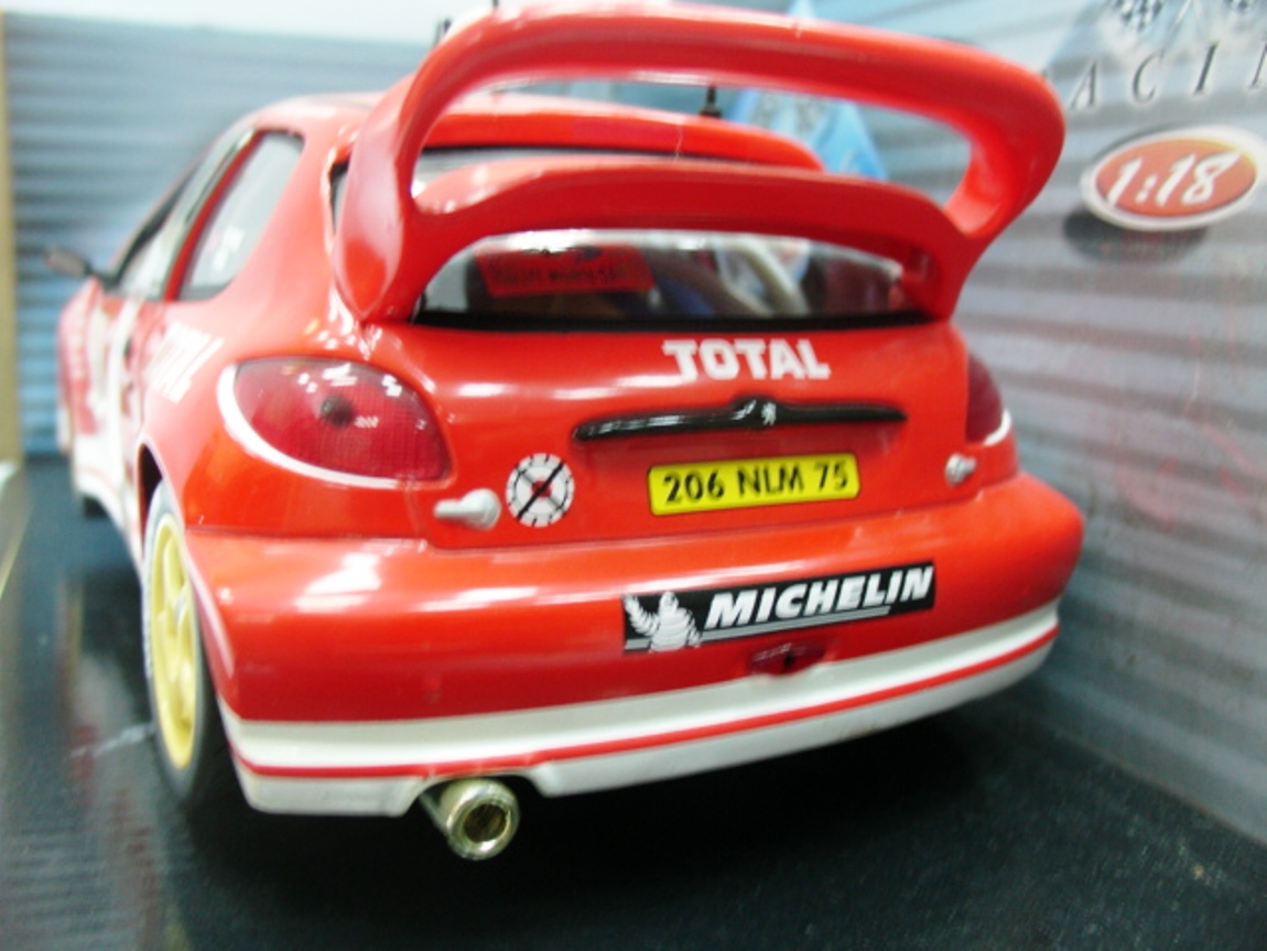 WOW EXTREMELY RARE Peugeot 206 WRC Burns Monte Carlo 2003 1:18
