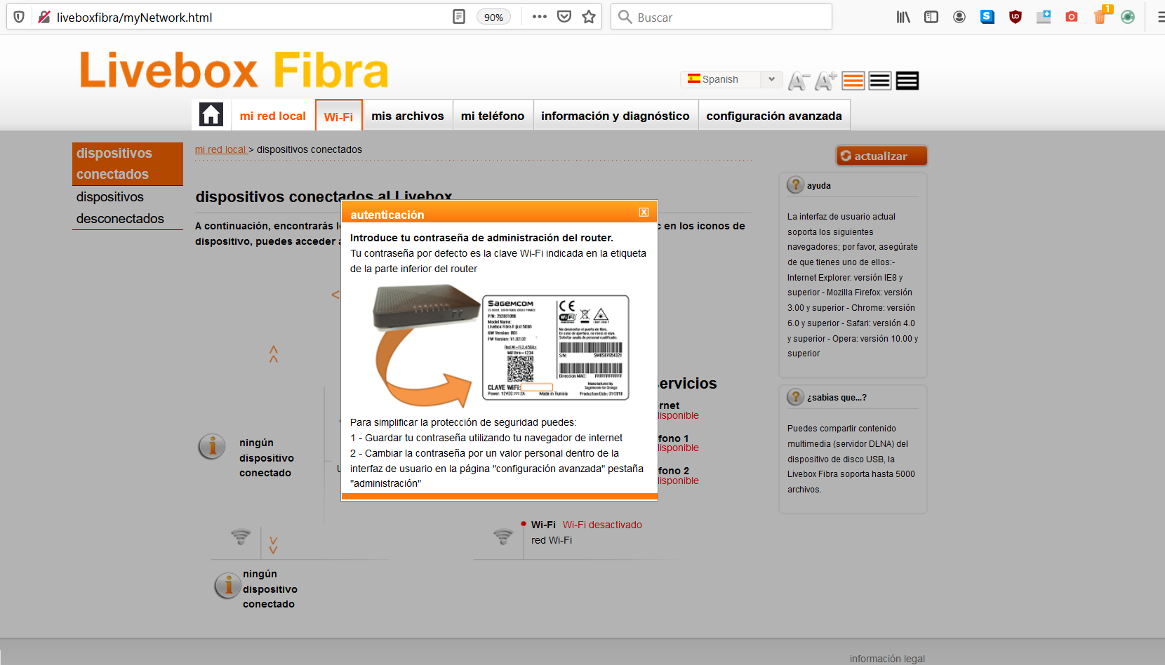 No puedo entrar a la configuracion del router (Livebox Fibra) en Off-Topic  › Miscelánea