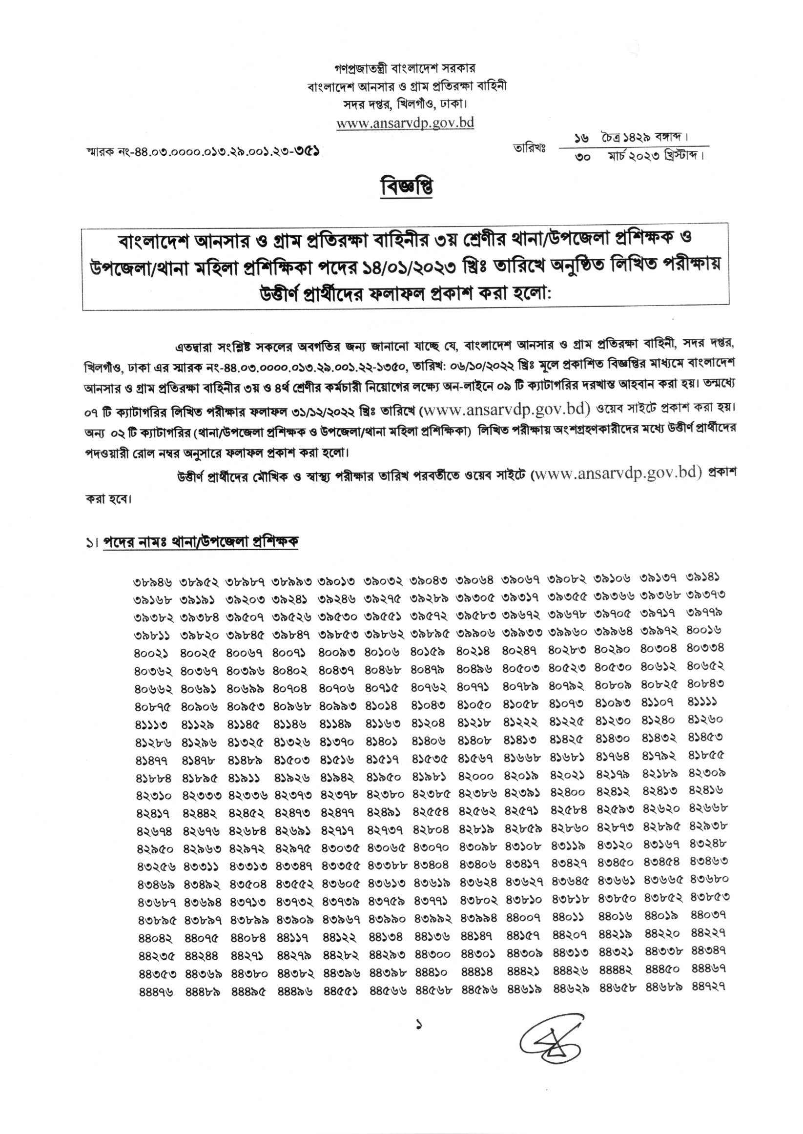 Thana Upazilla Trainer Job Circular Apply Procedure 2023