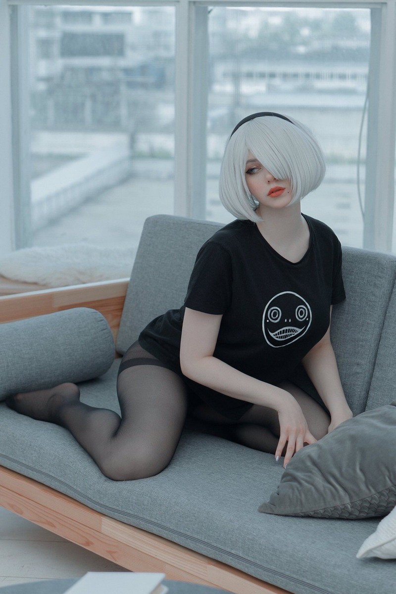 Alina Becker 2B 黑色内衣短发 Cosplay 尼尔机械纪元写真【42P-98.9M】插图7