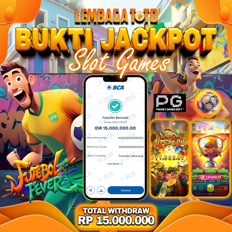 BUKTI JACKPOT LEMBAGATOTO FUTEBOL FEVER  Rp.15.000.000,- LUNAS