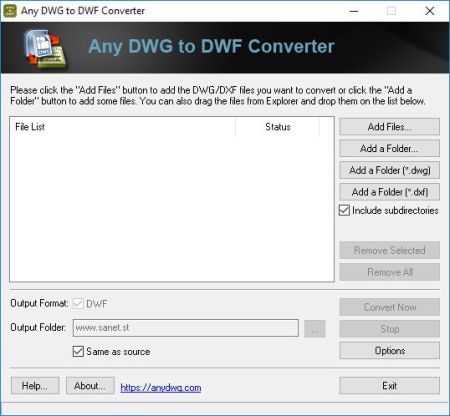 Any DWG to DWF Converter 2023.0