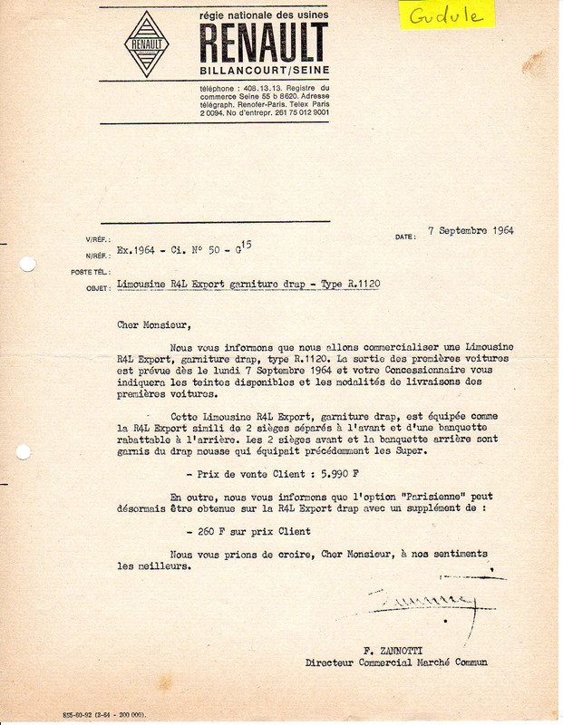 1964-09-07  R4L Export - F Zannotti (agent)