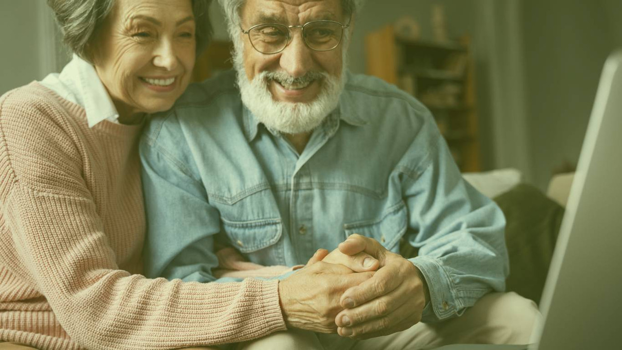 idosos se abraçando