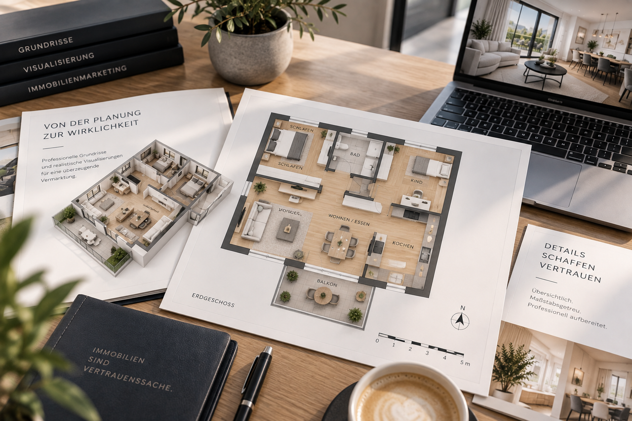 Grundriss und visuelle Immobilienaufbereitung in Bruchsal