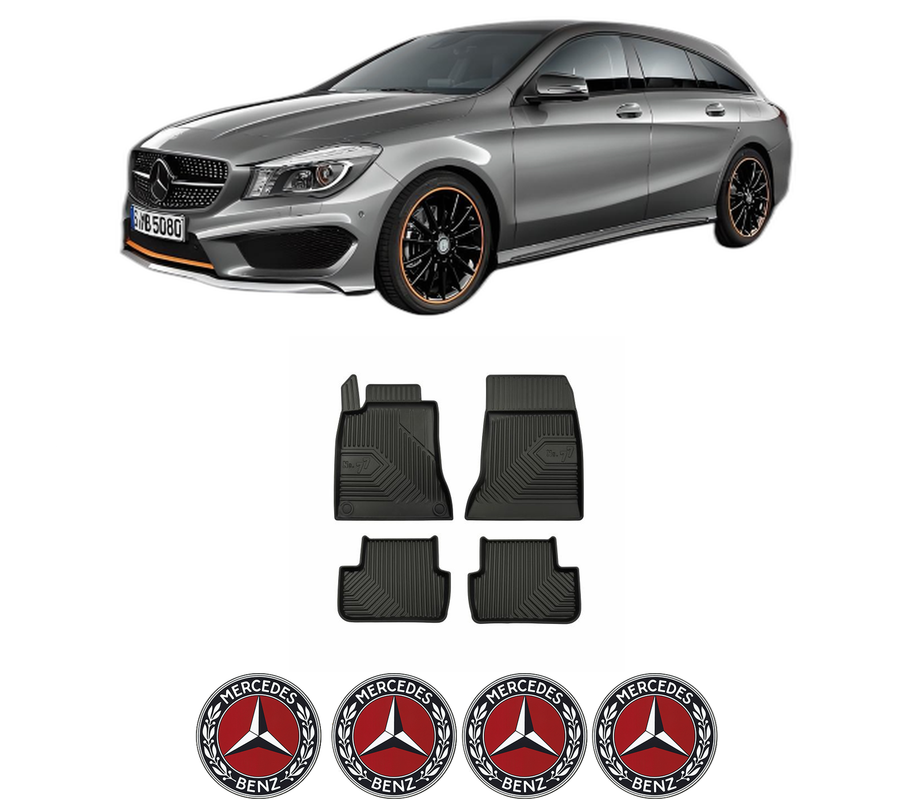 Set covorase presuri MERCEDES-BENZ CLA Shooting Brake (X117) din 2015-2019, auto, din cauciuc thermoplastic, 4 Stickere auto cu MERCEDES-BENZ